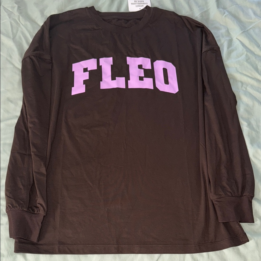 Fleo Black Long Sleeve with Purple Logo
